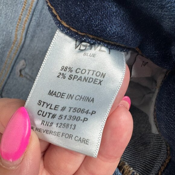 Vervet Jeans Womens 14 Blue Distressed Skinny High Rise Raw Hem Stretch Denim - Picture 7 of 13